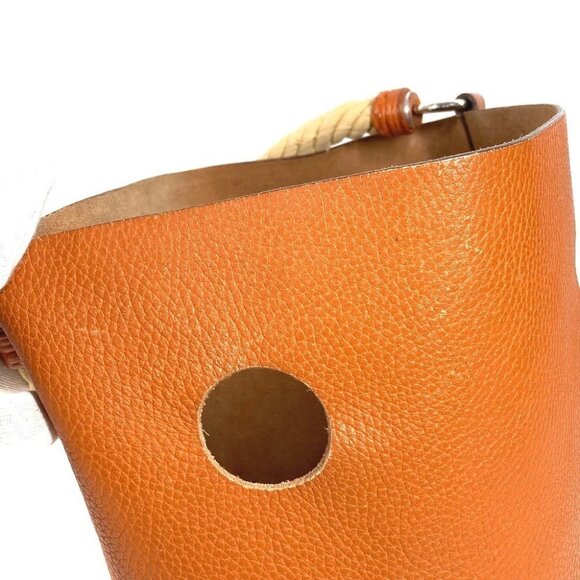 HERMES Shoulder bag Hand Bag Manjowar MM Taurillon Clemence Orange - Picture 10 of 15